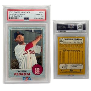 2017 Topps Heritage Blue Borders Dustin Pedroia - PSA 10 Gem Mint