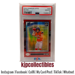 2024 Optic Red Hyper Bo Nix PSA 10