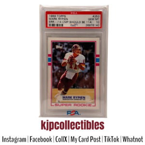 1989 Topps Error Mark Rypien PSA 10
