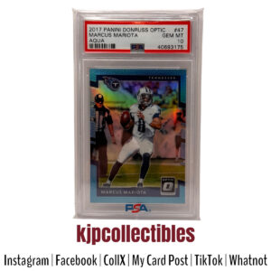 2017 Optic Aqua Marcus Mariota PSA 10