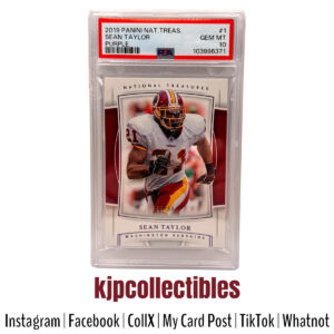 2019 National Treasures Purple Sean Taylor PSA 10