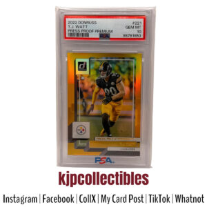 2022 Donruss Press Proof Premium TJ Watt PSA 10