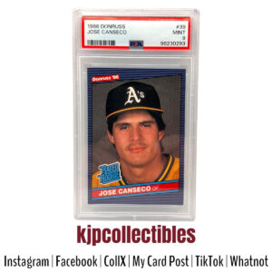 1986 Donruss Rater Rookie Jose Canseco PSA 9